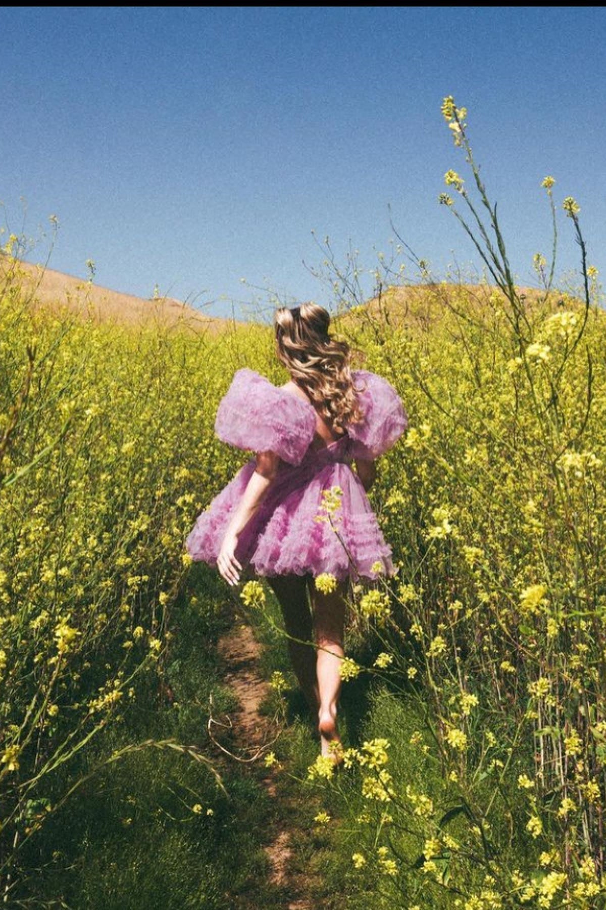 Sweet Puffy Sleeves Tulle Ruffles Homecoming Dress