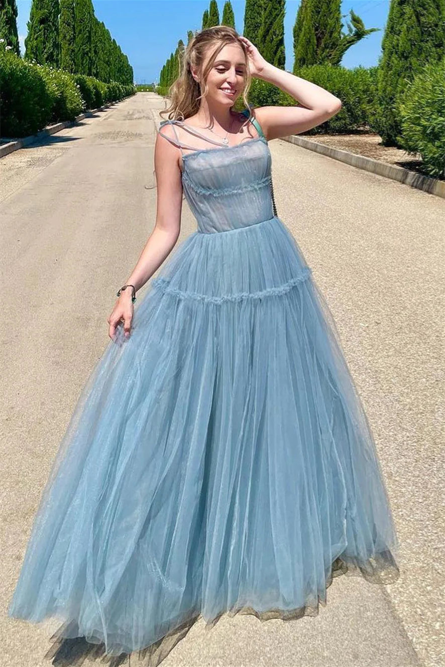 Plus Size A-Line Tulle Prom Evening Dress