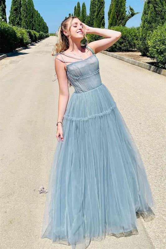 Plus Size A-Line Tulle Prom Evening Dress