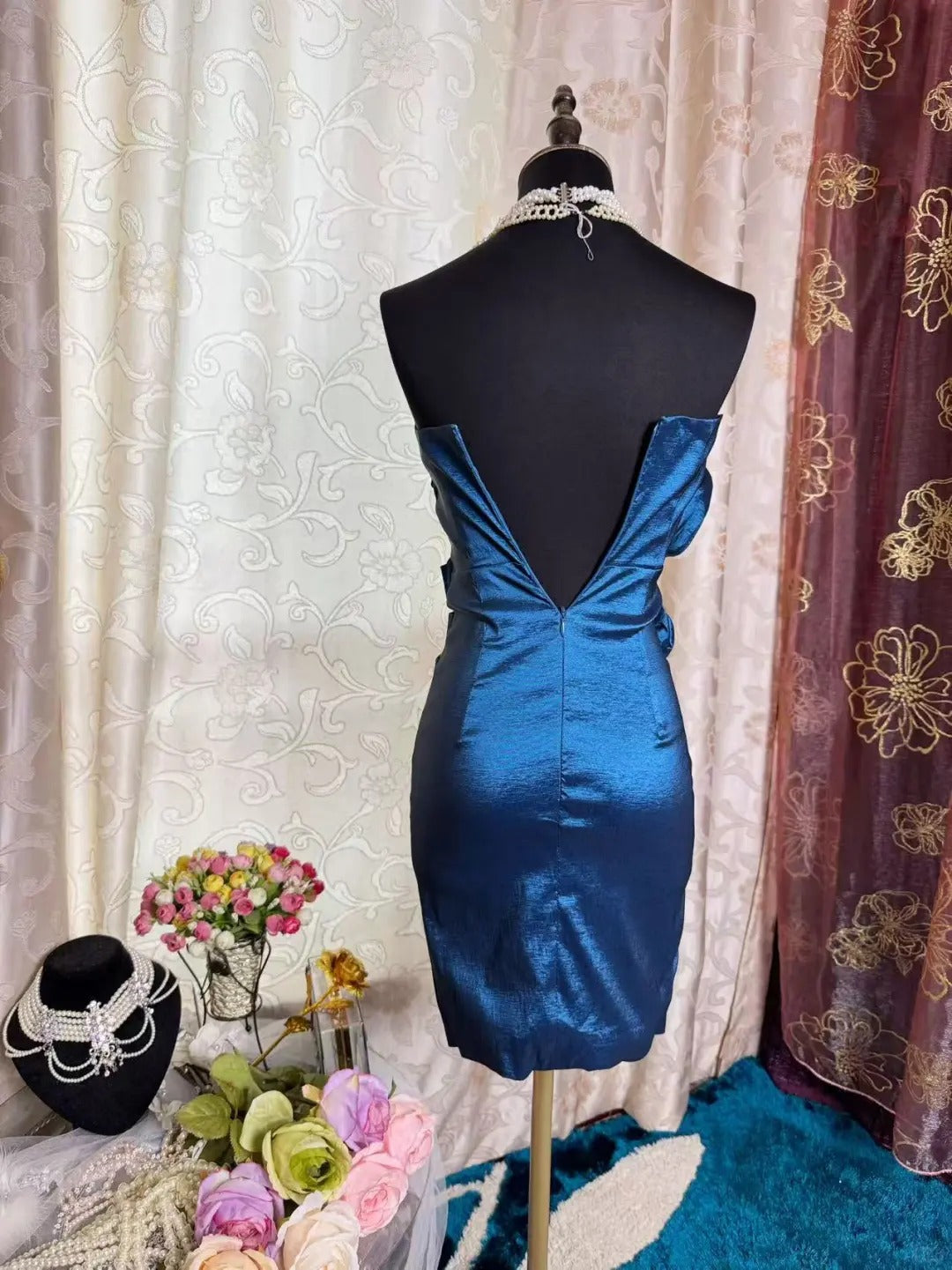 Royal Blue Birthday Outfit Short Evening Dress Short Party Dress Vintage Homecoming Dress