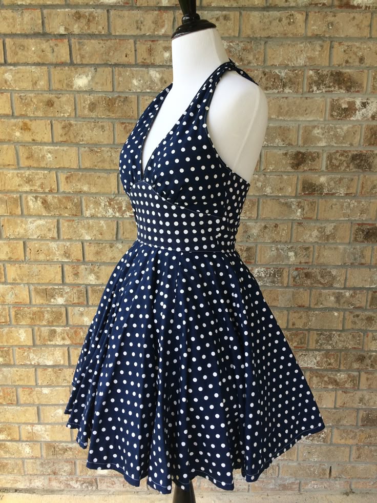 A Line Navy Polka Dots Homecoming Dress Short Evening Dress Cocktail Dresses Short Party Dress