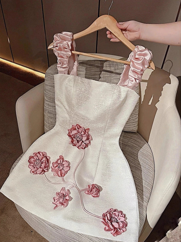 Simple A Line Square Floral Short Formal Homecoming Dresses Party Graduation Dress Hoco Dresses