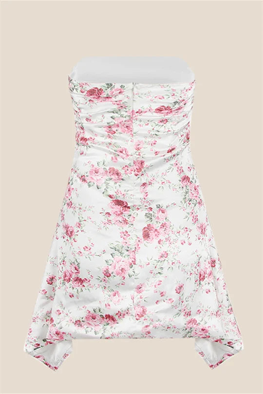 Cheap Strapless Homecoming Dresses Satin Mini School Event Dress
