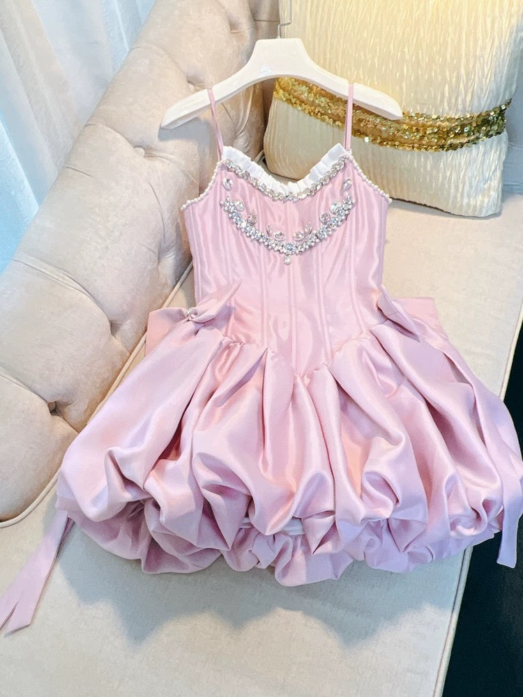 Cute A line Spaghetti Straps Short Pink Homecoming Dresses Cocktail Dress
