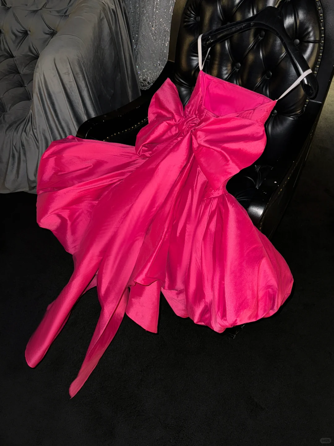Hot Pink Ball Gown Spaghetti Straps Satin Back With Bow Short Homecoming Dress 18th Birthday Outfits