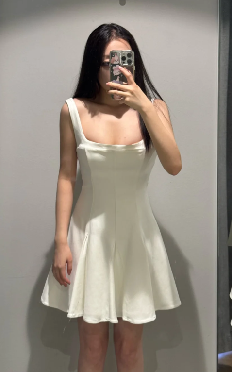 Cute A Line Square Satin Short Homecoming Dress 16th Birthday Outfits