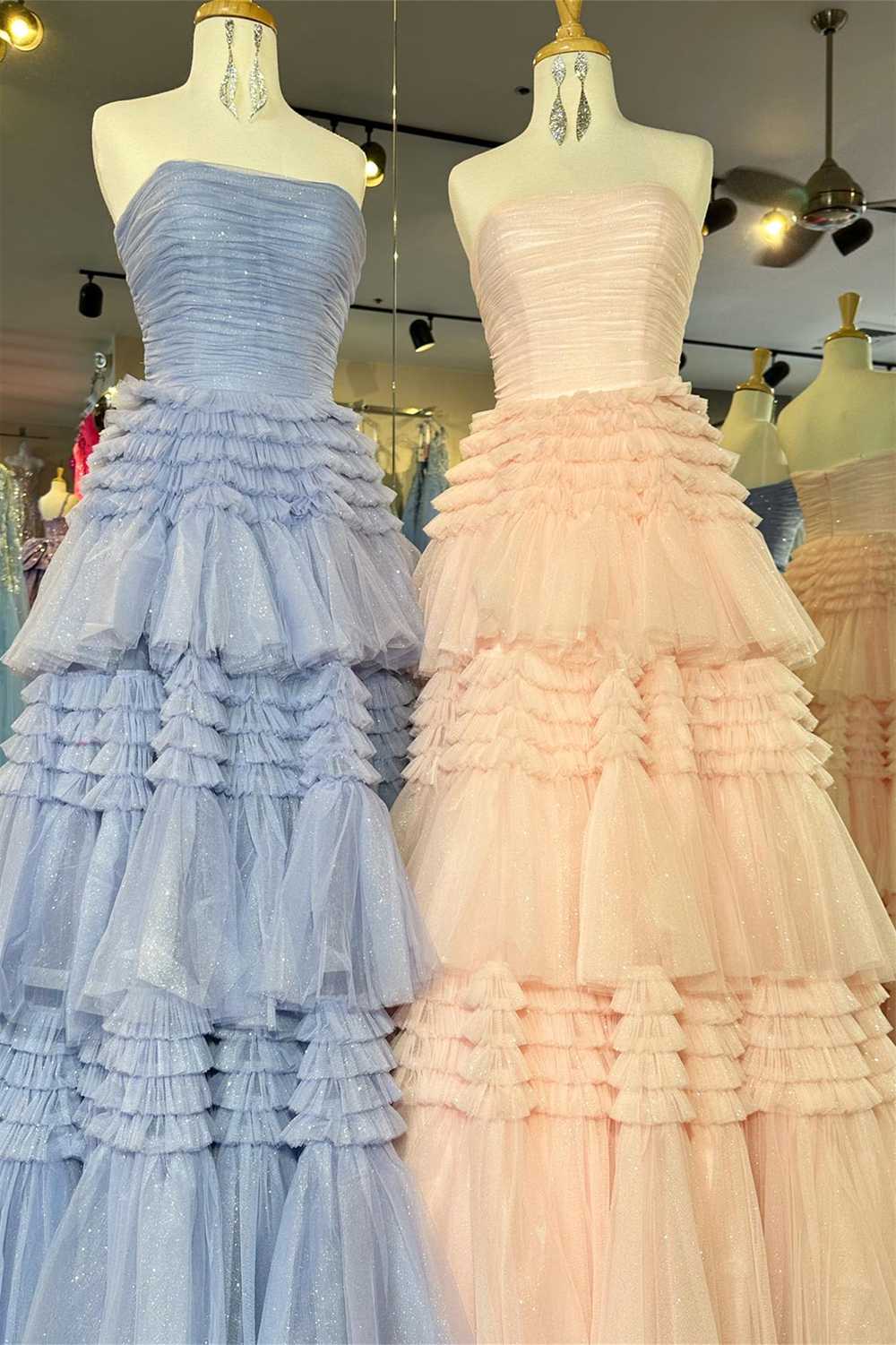 Fuchsia Sleeveless Pleated Evening Prom Dress