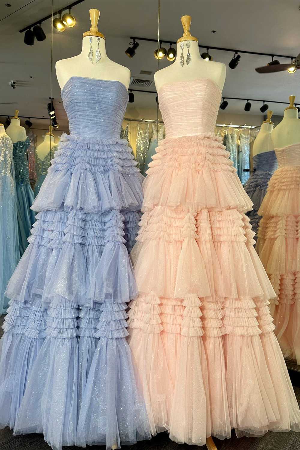 Fuchsia Sleeveless Pleated Evening Prom Dress