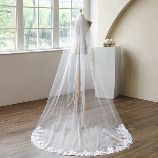 3M White Lace Tulle Wedding Veil