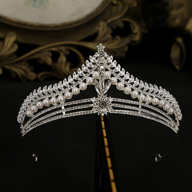 Sparkle Pearl Diamonds Sweet 16 Birthday Crown Prom Queen Crown