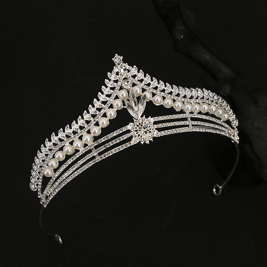 Sparkle Pearl Diamonds Sweet 16 Birthday Crown Prom Queen Crown