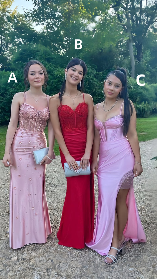 Olive Green Spaghetti Straps Prom Dress, Sleeveless Evening Party Dress