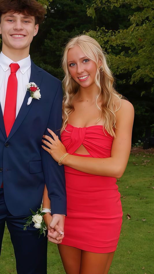 Red Bodycon Homecoming Dress Short Party Dresses