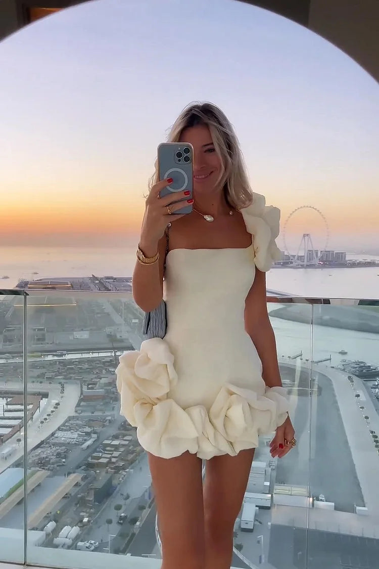 Ruffled bud waisted homecoming dress