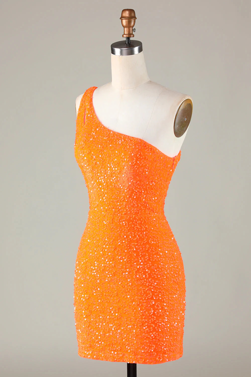 Sequins One-Shoulder Royal Blue Tight Beading Short Homecoming Dress