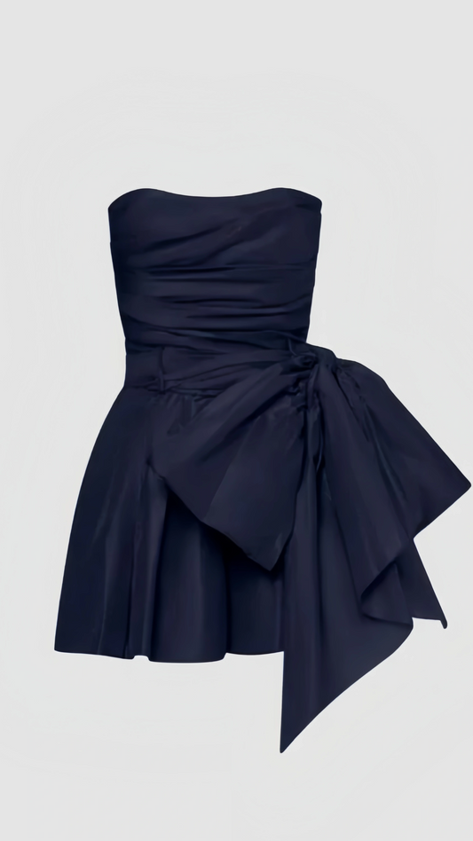 Strapless Navy Blue Homecoming Dresses, Short Party Dresses
