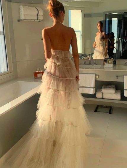 PM436,Sexy Halter White Layers Long Prom Evening Dresses,Puffy See Through Evening Gown