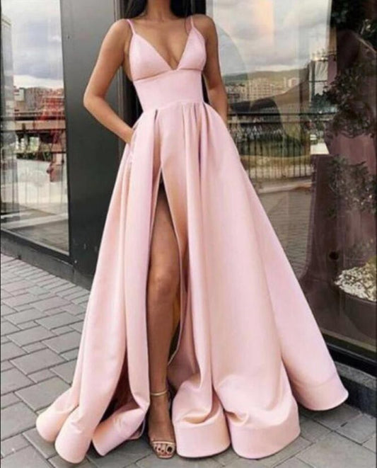 PM010,Cheap a-line spaghetti straps prom evening dresses