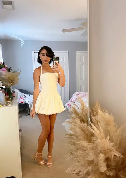 White A-Line Lovely Short Party Dress Homecoming Dress