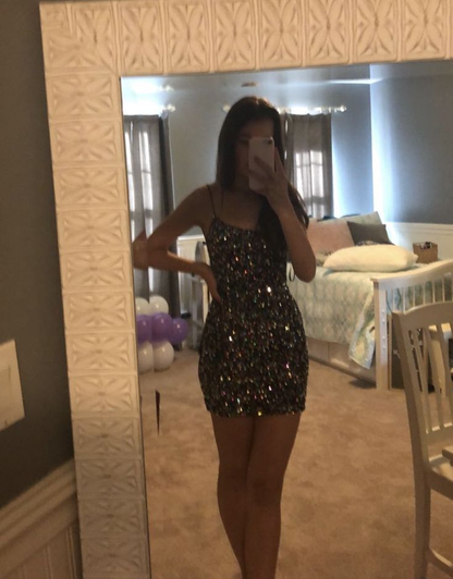 Sexy Sequin Shiny Homecoming Dress Short Party Dress