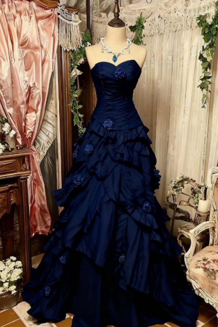 Purple Pink Blue Gradient Fashion Retro Elegant Delicate Floral Beads Sweet Elegant Long Tulle Floor Length Ball Gowns Prom Gowns