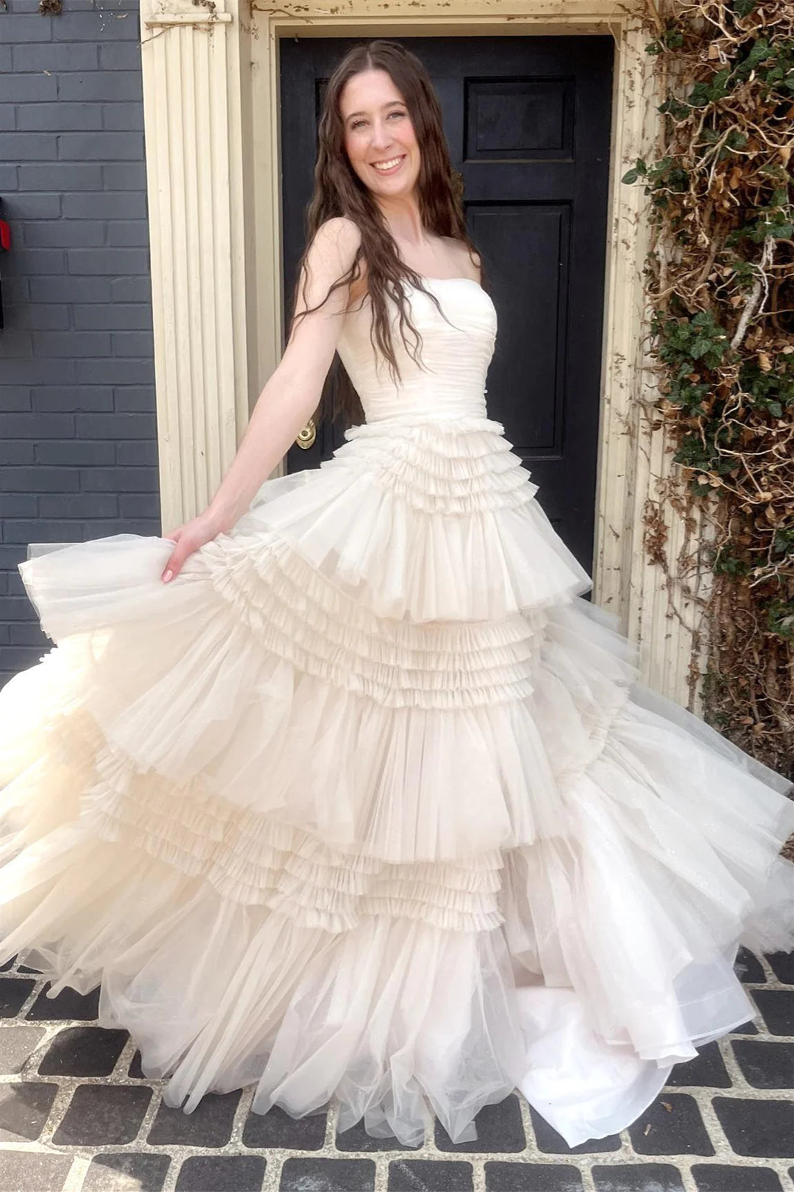 Fuchsia Sleeveless Pleated Evening Prom Dress