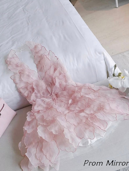 Pink Halter Floral Homecoming Dresses Mini Dance Party Dress