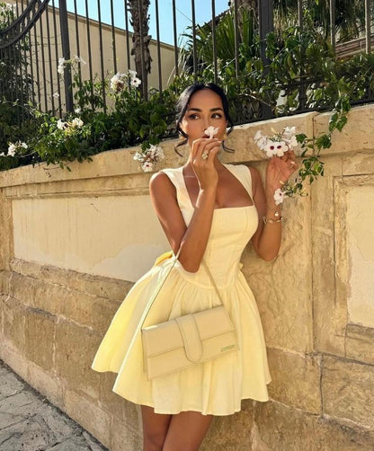 Sleeveless High-Waist Mini Dress Homecoming Dress Short Party Dress