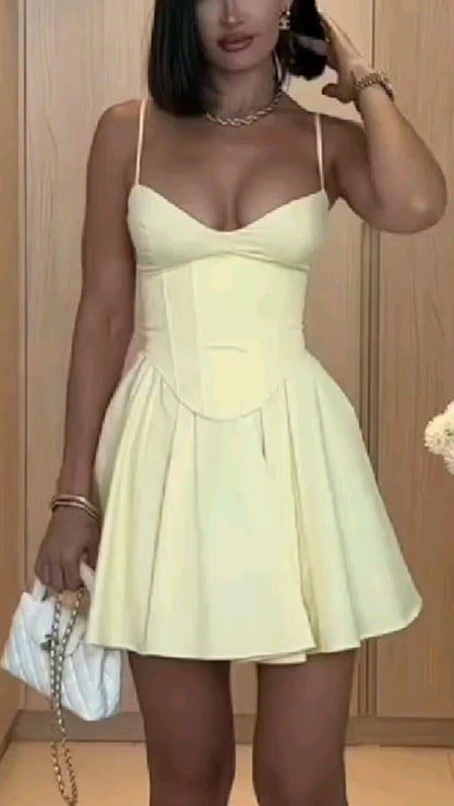 A Line Yellow Short Evening Dress Homecoming Dress Short Party Dress