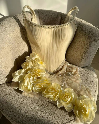 3D Flowers Short Evening Dress Homecoming Dress Short Party Dress