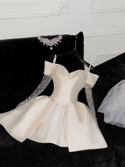 Off Shoulder Short Prom Dress Homecoming Dress Short Wedding Party Dress