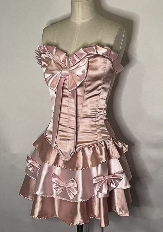 New Arrival Strapless Pink Homecoming Dress Party Dress