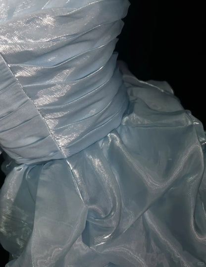 A Line Sky Blue Birthday Outfit Short Evening Dress Short Party Dress Vintage  Homecoming Dress