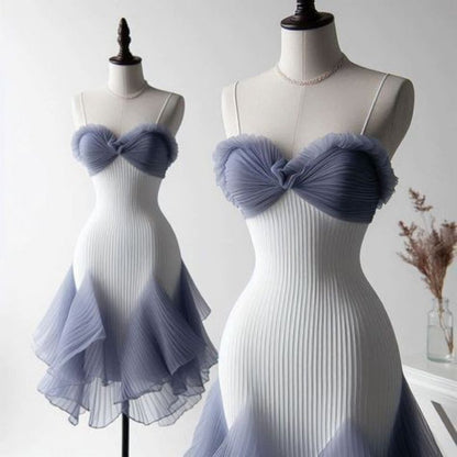 Chiffon Pleats Homecoming Dress Short Party Dress