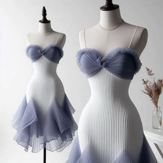 Chiffon Pleats Homecoming Dress Short Party Dress