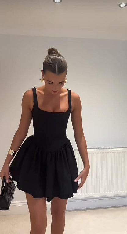 A Line Black Short Evening Dress Homecoming Dress Short Party Dress