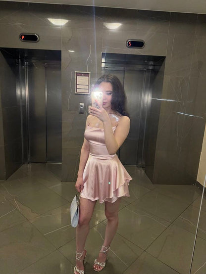 Pink Birthday Outfit Short Evening Dress Cocktail Dresses Short Party Dress Homecoming Dress
