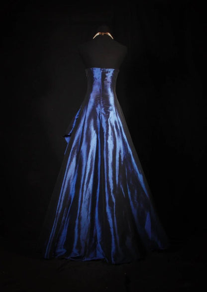 Pretty A Line Sleeveless Navy Blue Long Prom Dress Evening Dress