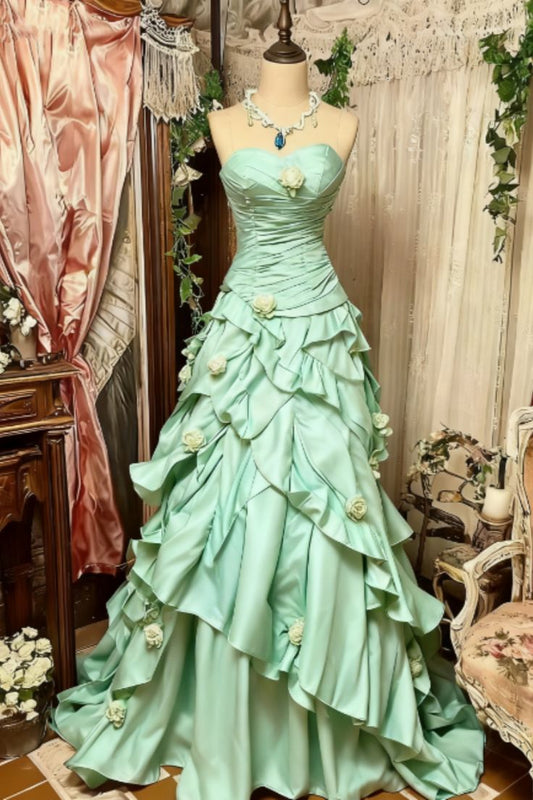 Purple Pink Blue Gradient Fashion Retro Elegant Delicate Floral Beads Sweet Elegant Long Tulle Floor Length Ball Gowns Prom Gowns