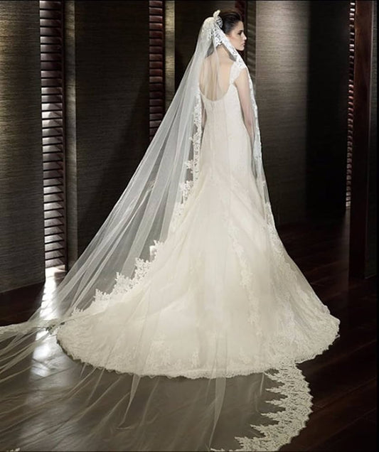White Lace Wedding Veil