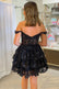 Red Off the Shoulder Sheer Corset Tiered Ruffles Homecoming Dress Y2822