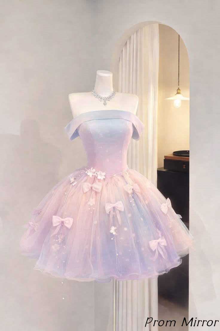 Fairy Colorful Off The Shoulder A-Line Homecoming Dresses