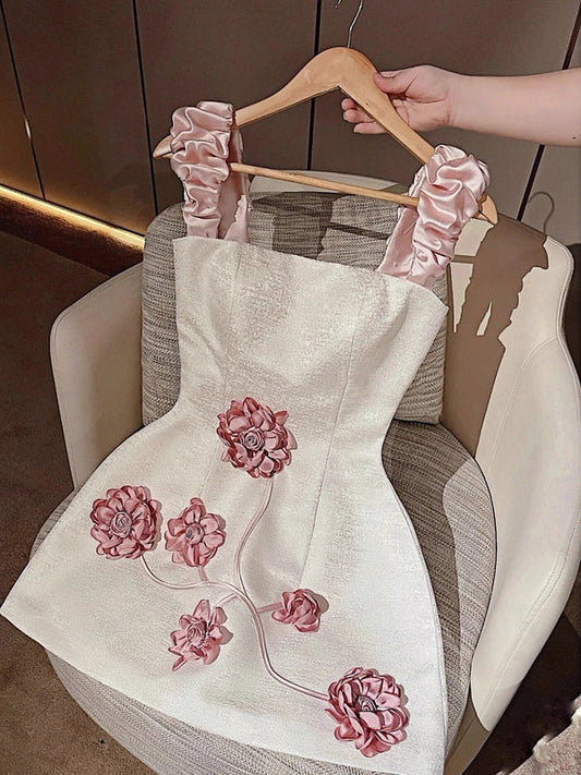 Simple A Line Square Floral Short Formal Homecoming Dresses Party Graduation Dress Hoco Dresses
