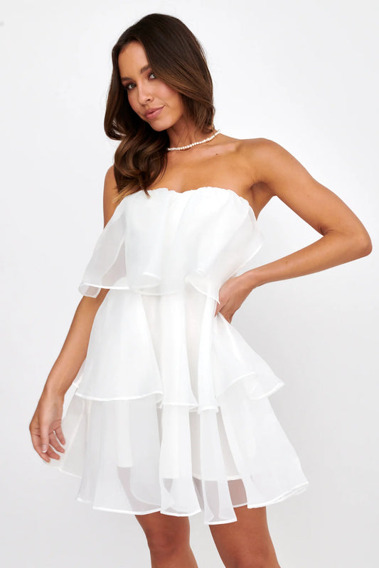 A-line White Chiffon Homecoming Dresses Sweetheart Short Cocktail Party Dresses