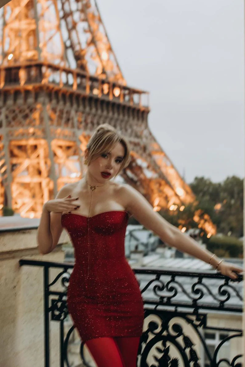 Burgundy Sweetheart Bodycon Homecoming Dresses Short Cocktail Dress