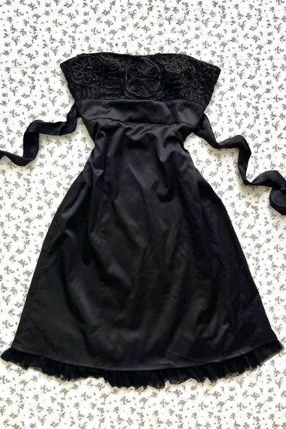 Unique A Line Strapless Black Satin Short Homecoming Dress 19th Birthday Outfits