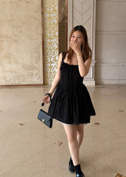 Pretty A Line Square Black Satin Short Homecoming Dress 16th Birthday Outfits