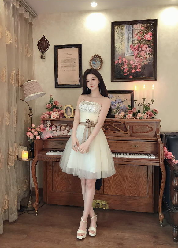 Charming Strapless A-Line Ivory Mini Homecoming Dress Sequins Tulle Short Birthday Dress