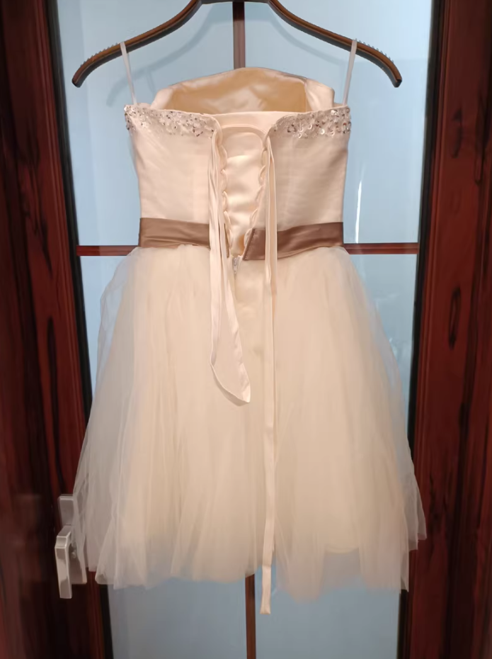 Charming Strapless A-Line Ivory Mini Homecoming Dress Sequins Tulle Short Birthday Dress