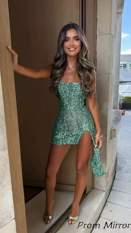 Cheap Homecoming Dresses Sequin Bodycon Short Prom Dress
